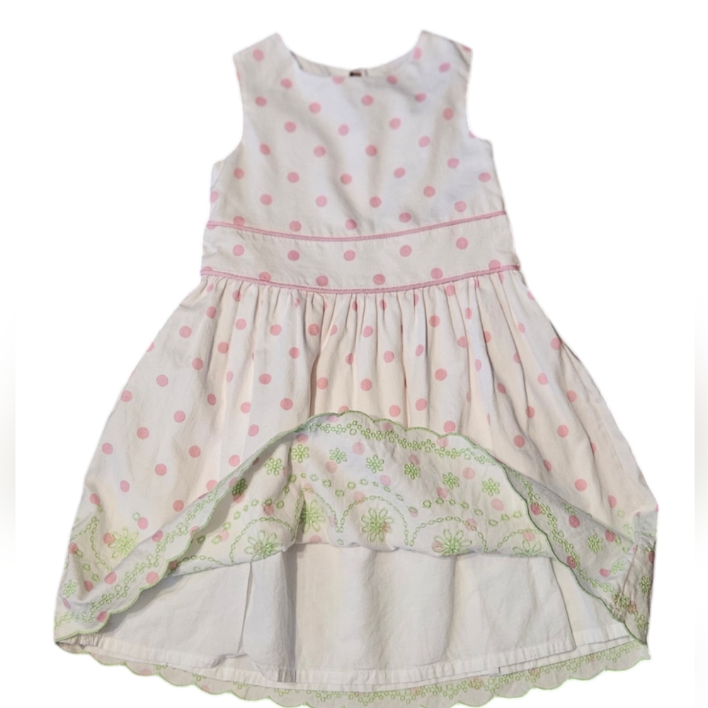 Hartstring Girls Sleeveless White Pink Dots Size 4T - Picture 2 of 6